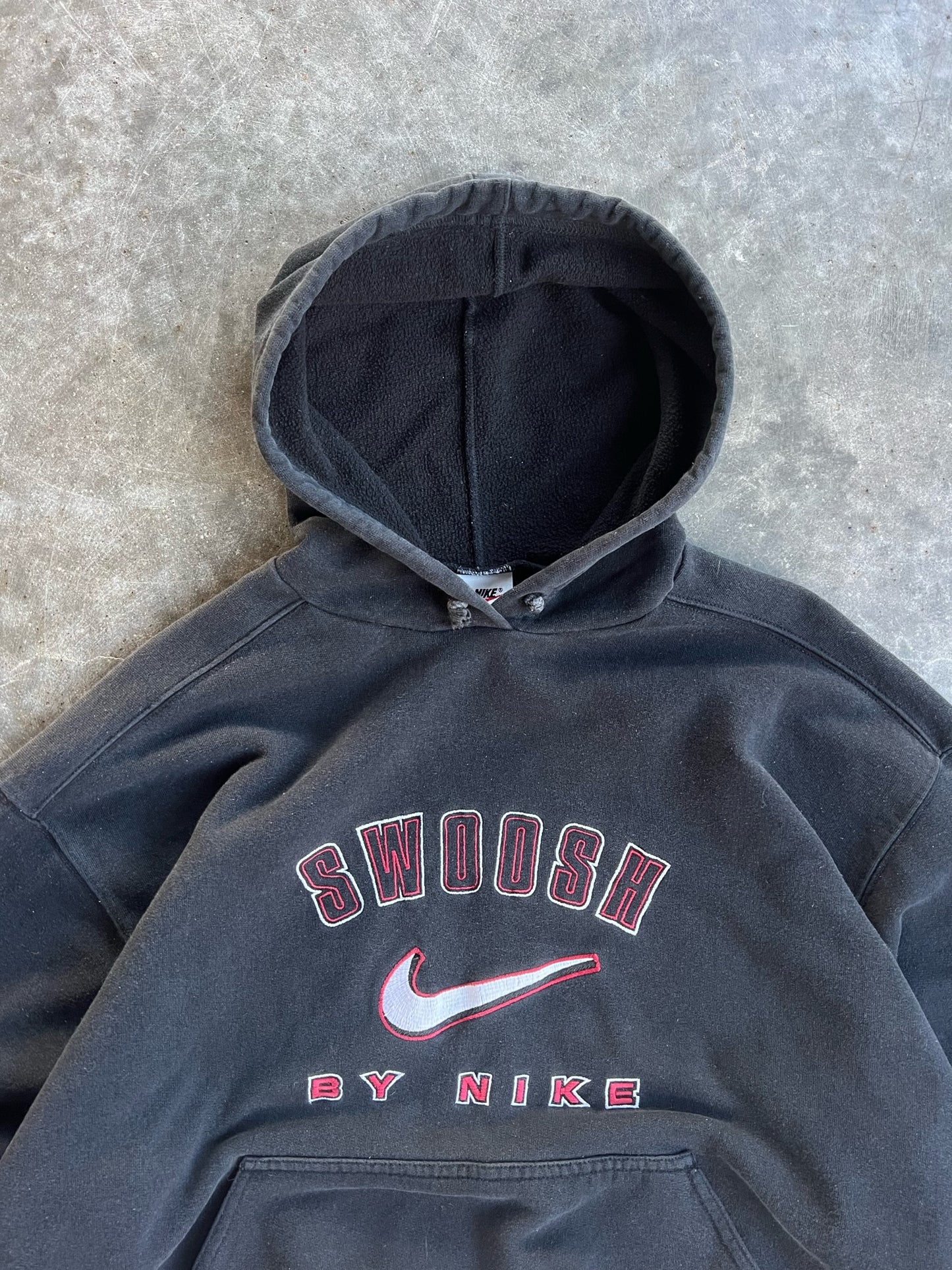 Vintage Black Swoosh By Nike Hoodie - L