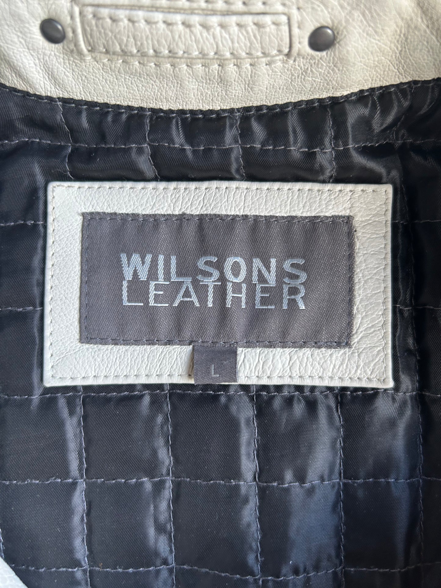 Vintage White Wilson Leather Jacket - L