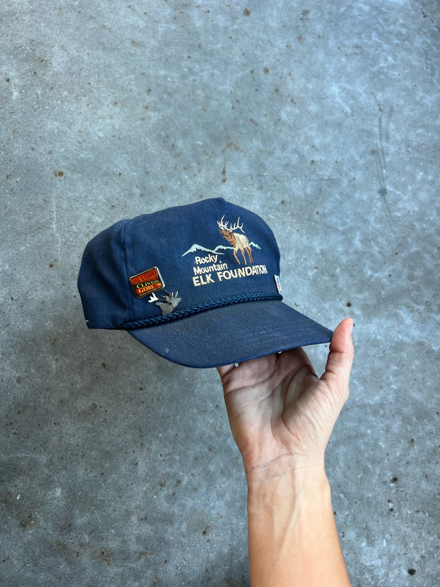 Vintage Navy Rocky Mountain Strap Back Hat