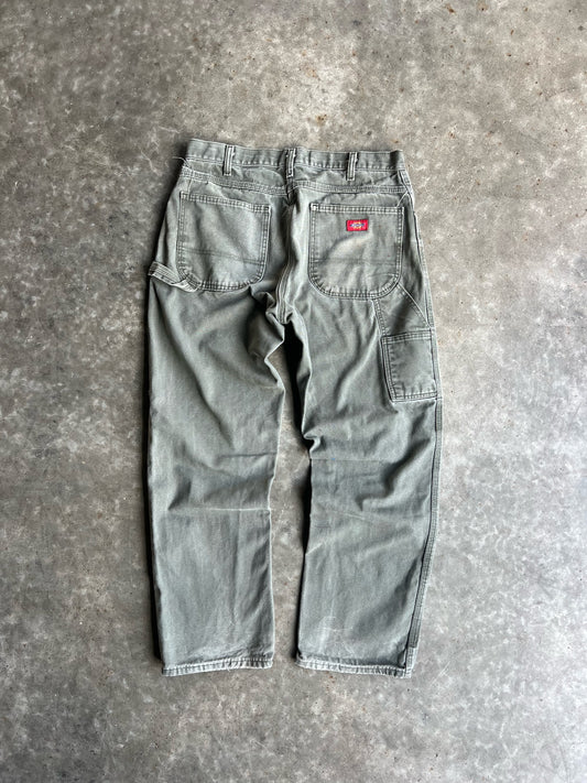 Vintage Faded Green Dickies Carpenter Pants - 34