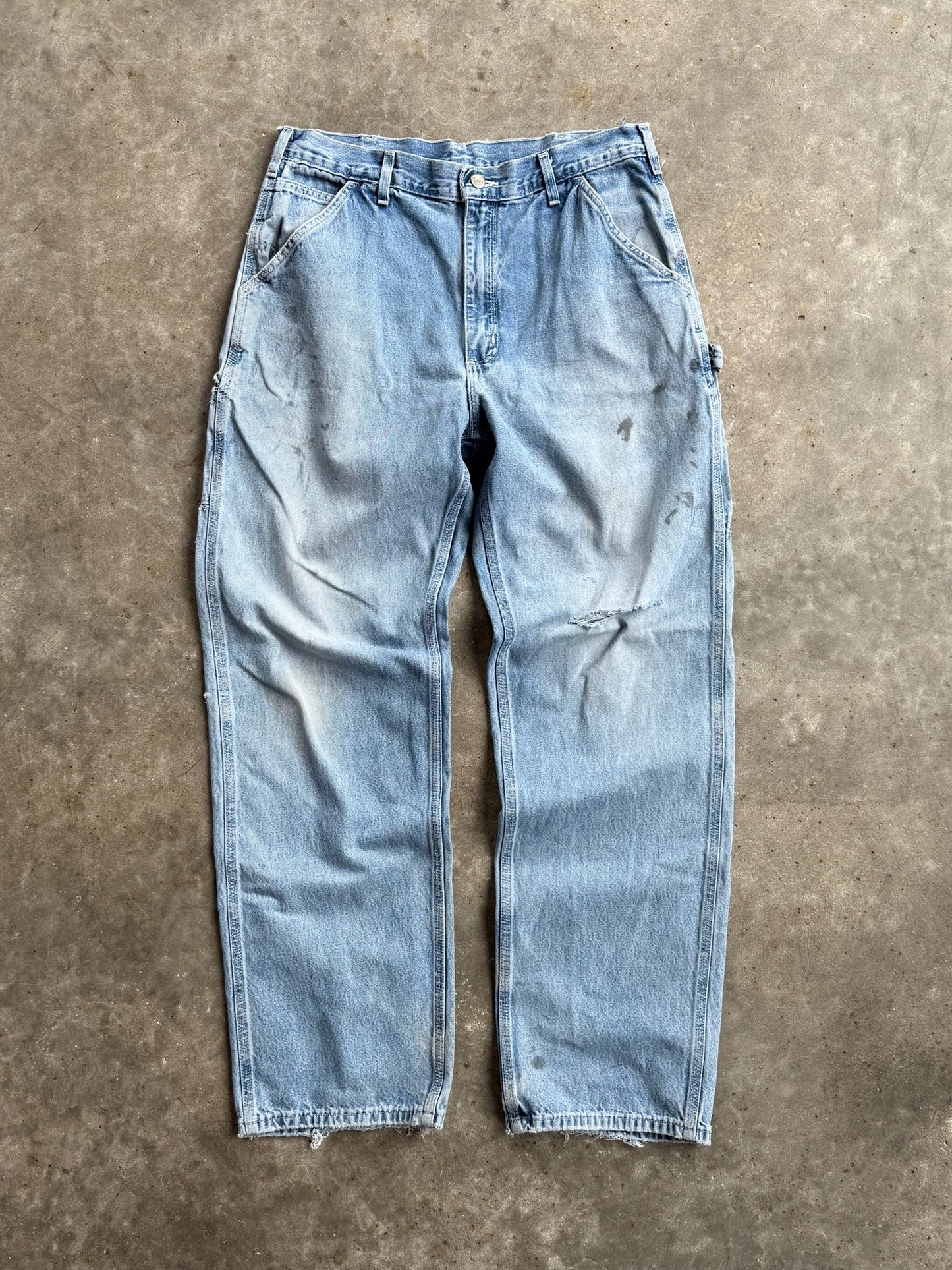 Vintage Distressed Carhartt Denim Carpenter Pants - 34