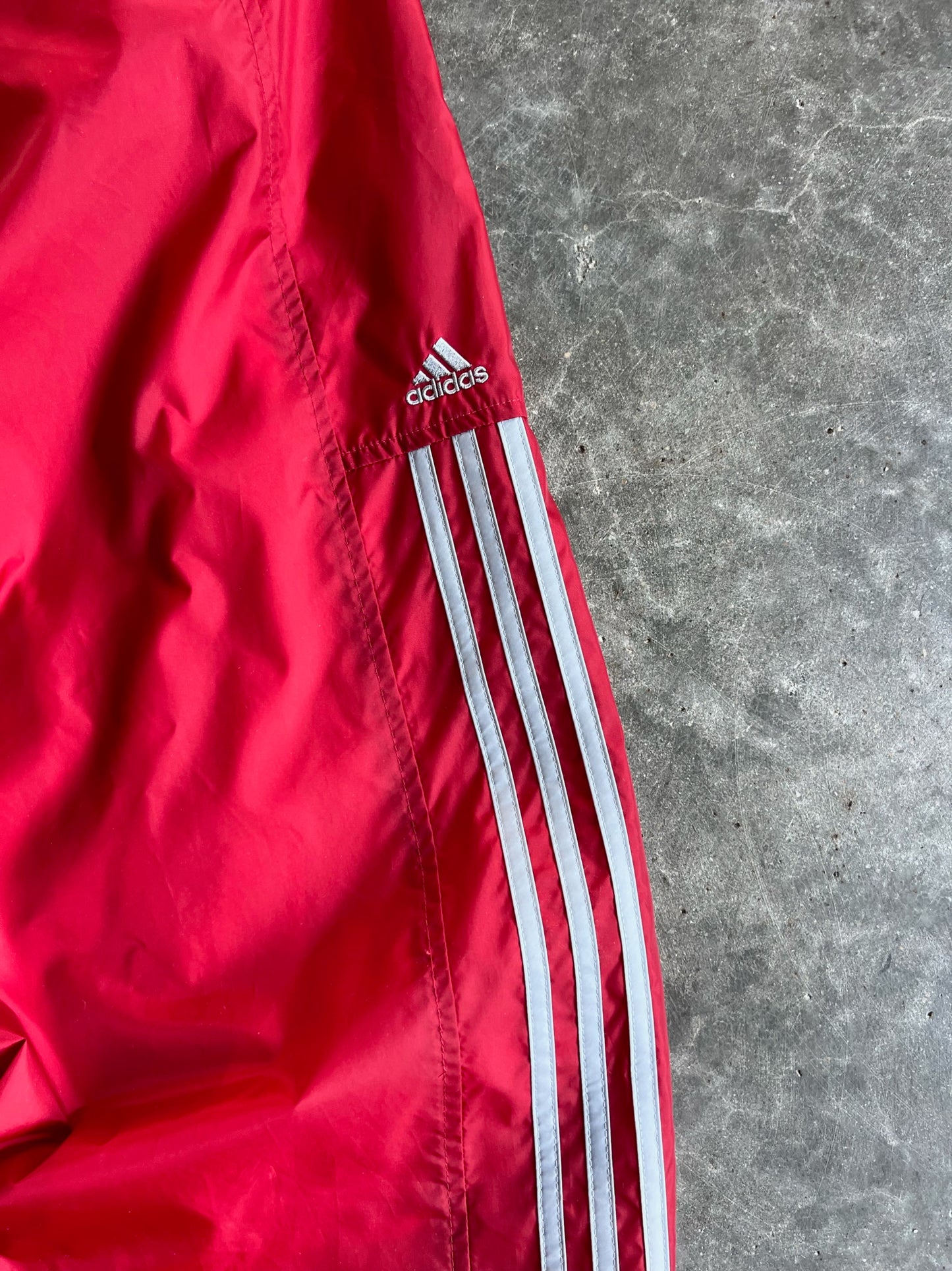 Vintage Red Striped Adidas Track Pants - XL