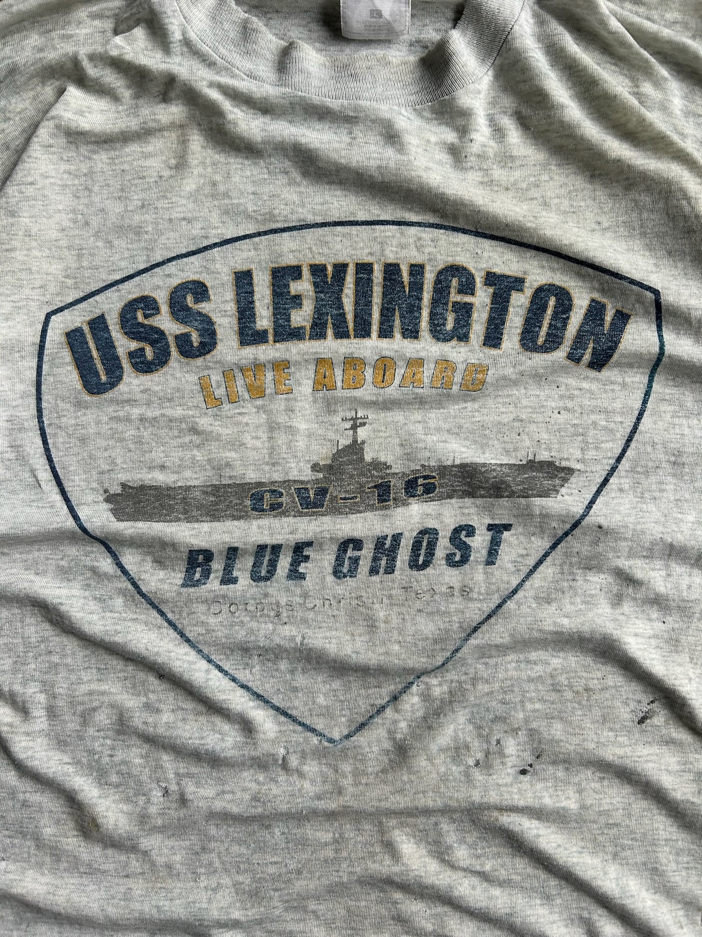 Vintage USS Lexington Blue Ghost Shirt - L