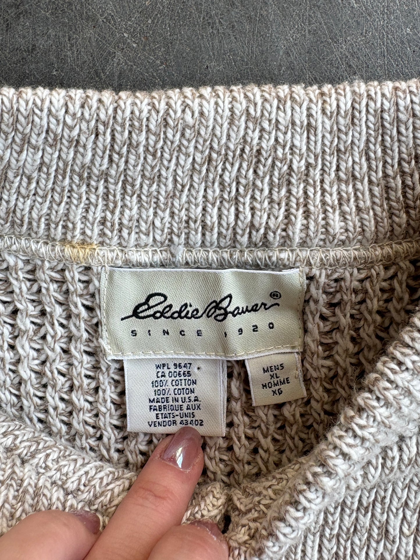 Vintage Beige Eddie Bauer Knit Sweater - XL