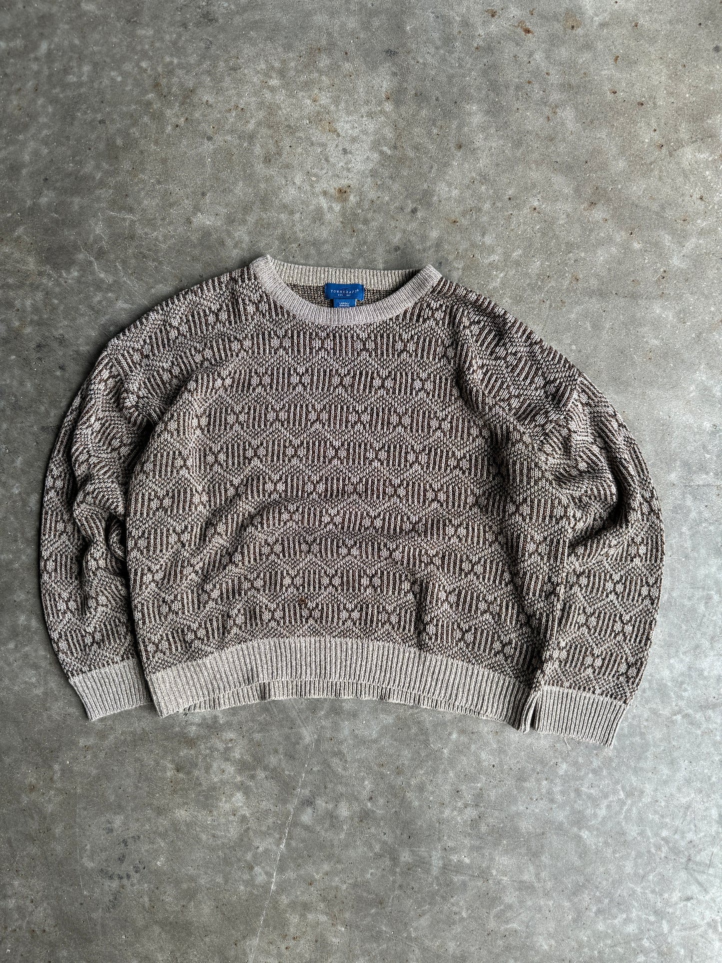 Vintage Town Craft Brown Knit Sweater - L