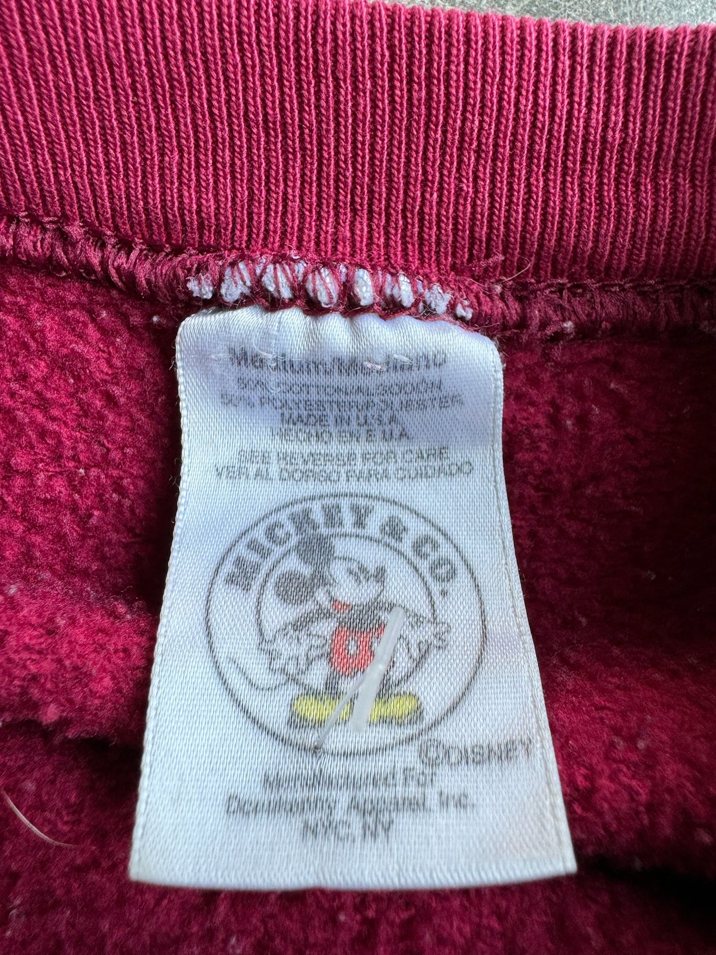 Vintage Maroon Mickey Crew - M