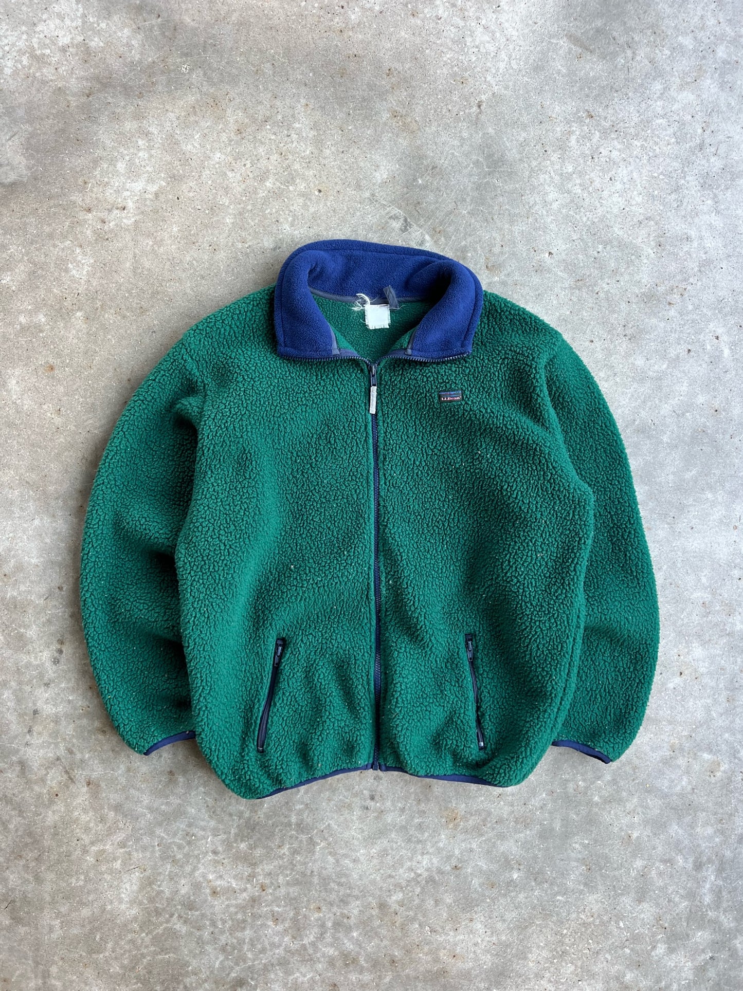 Vintage Green Fleece LL. Bean Zip Up - XL