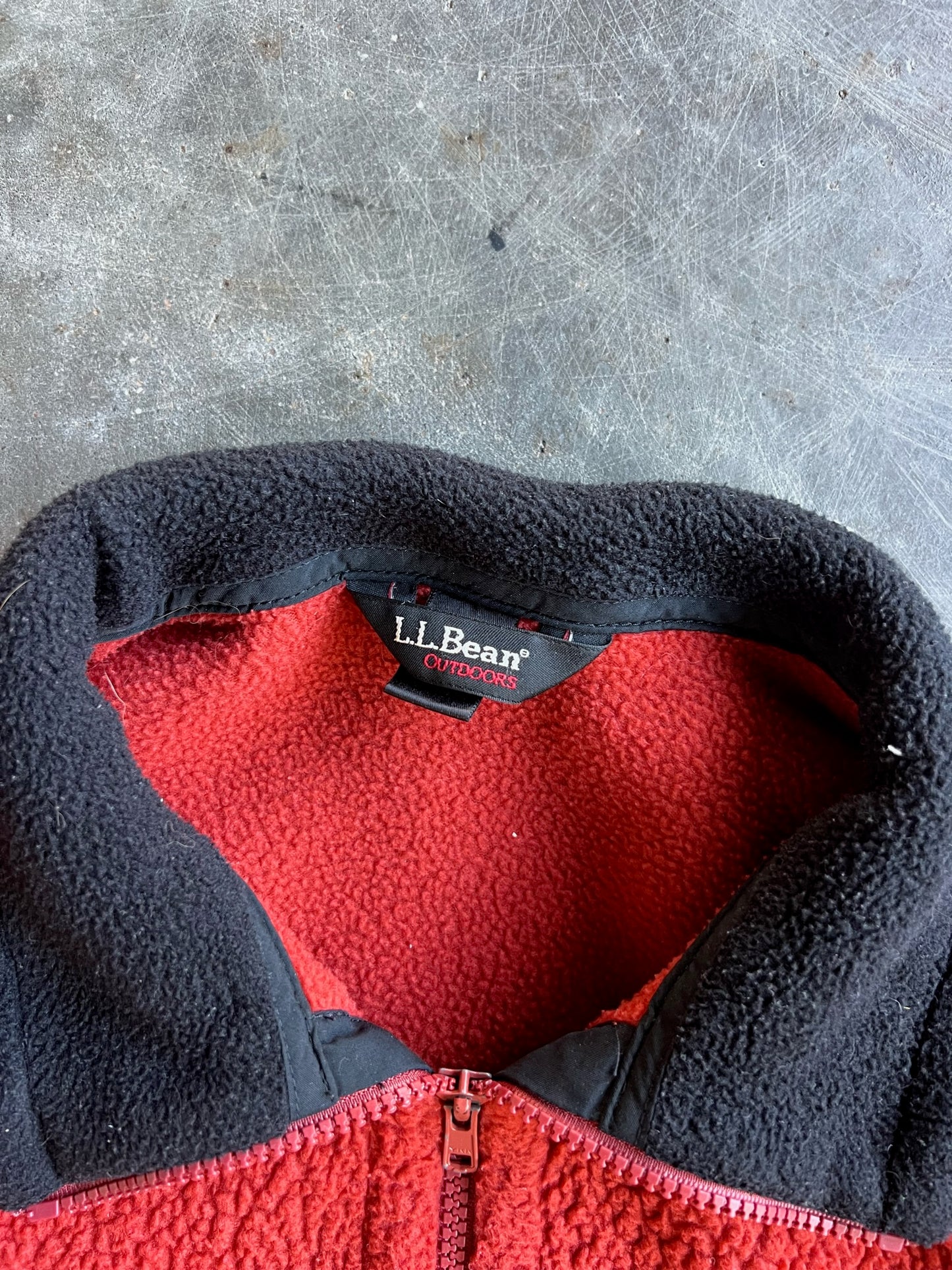 Vintage Red Orange Fleece LLC. Bean Zip Up - L