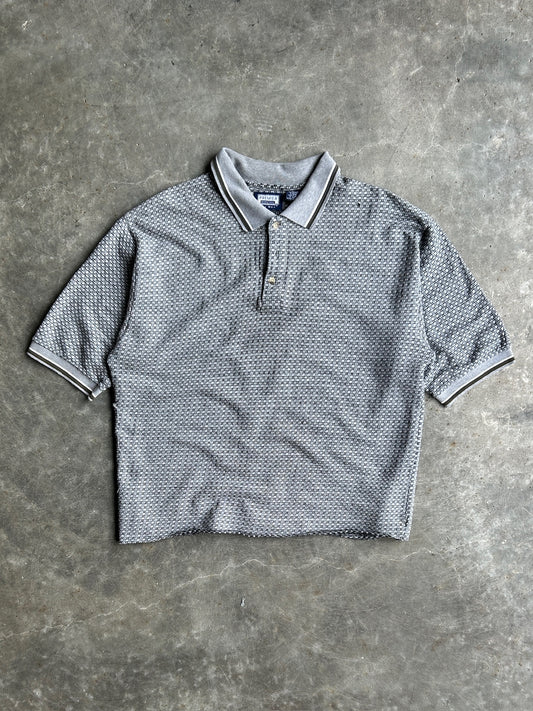 Vintage Grey Premier Distressed Cropped Polo - XL