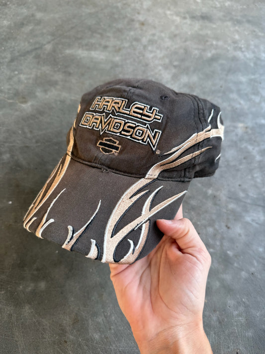 Vintage Harley Davidson Flame Strapback Hat