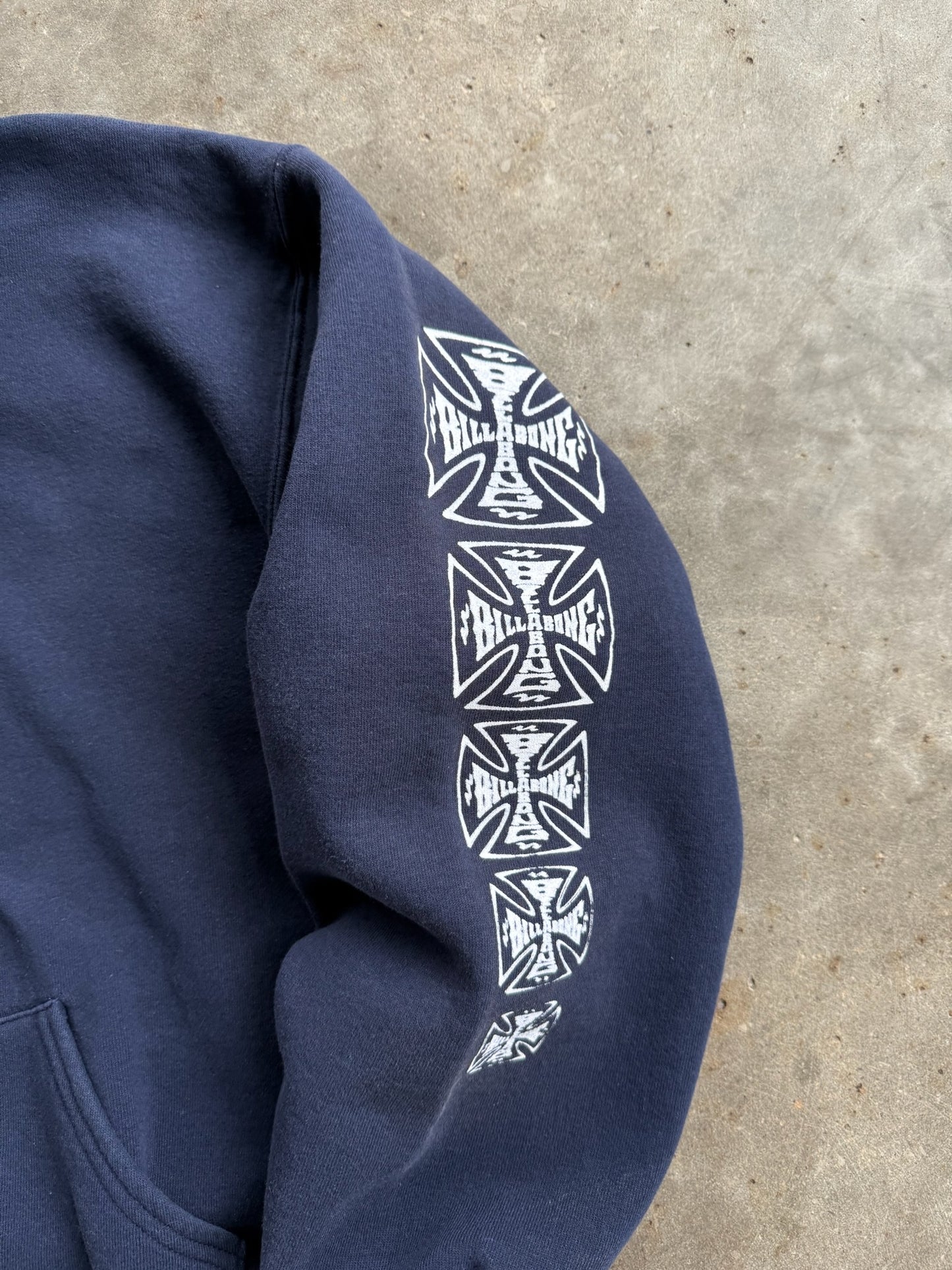 Vintage Navy Billabong Zip Up Hoodie - L