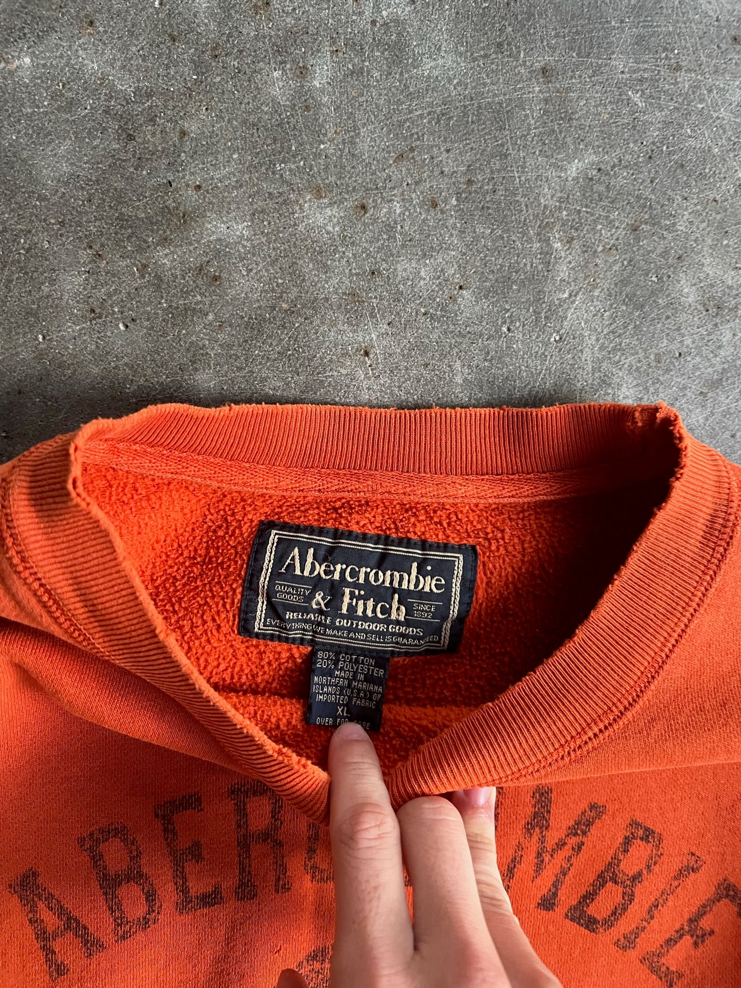 Vintage Orange Abercrombie Crew - XL