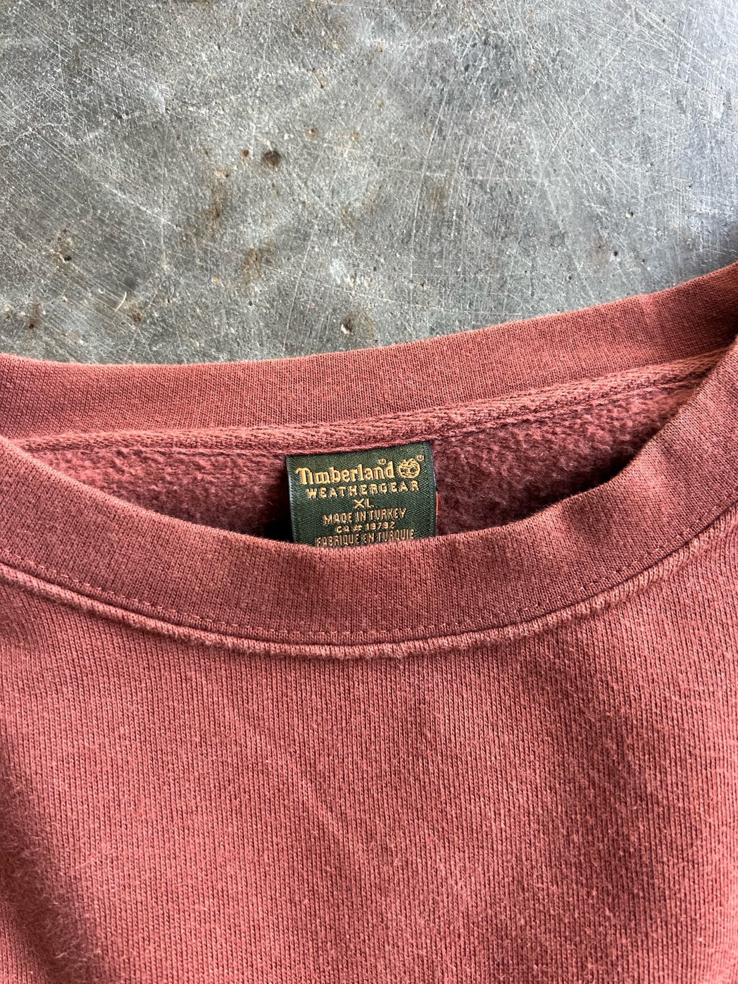 Vintage Burnt Orange Timberland Crew - XL