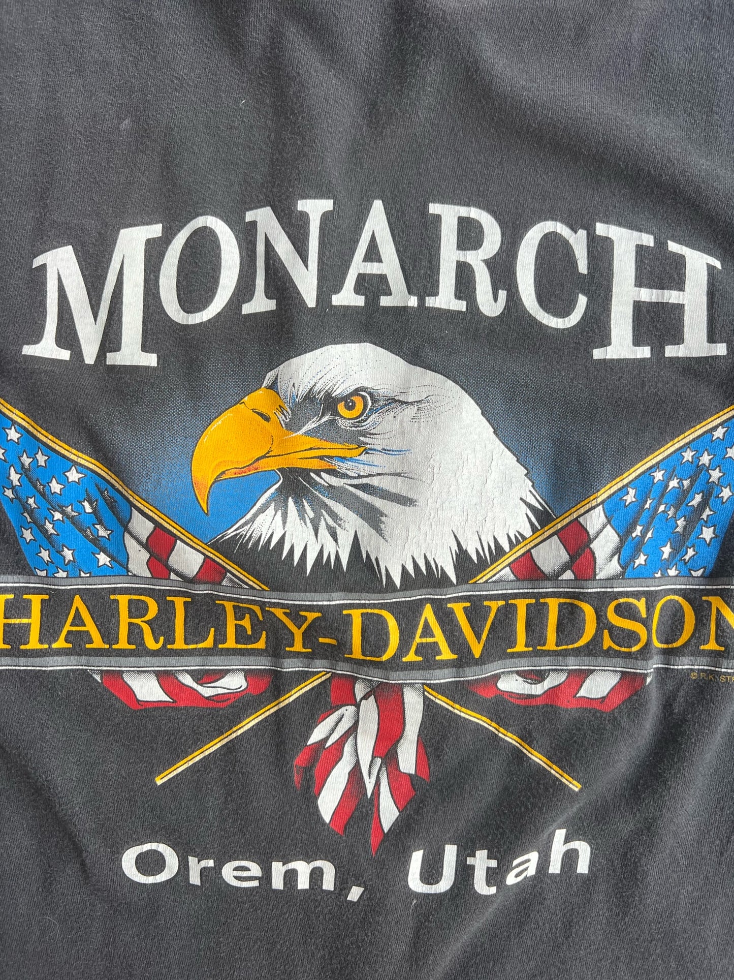 Vintage Black Harley Davidson Monarch Shirt - M