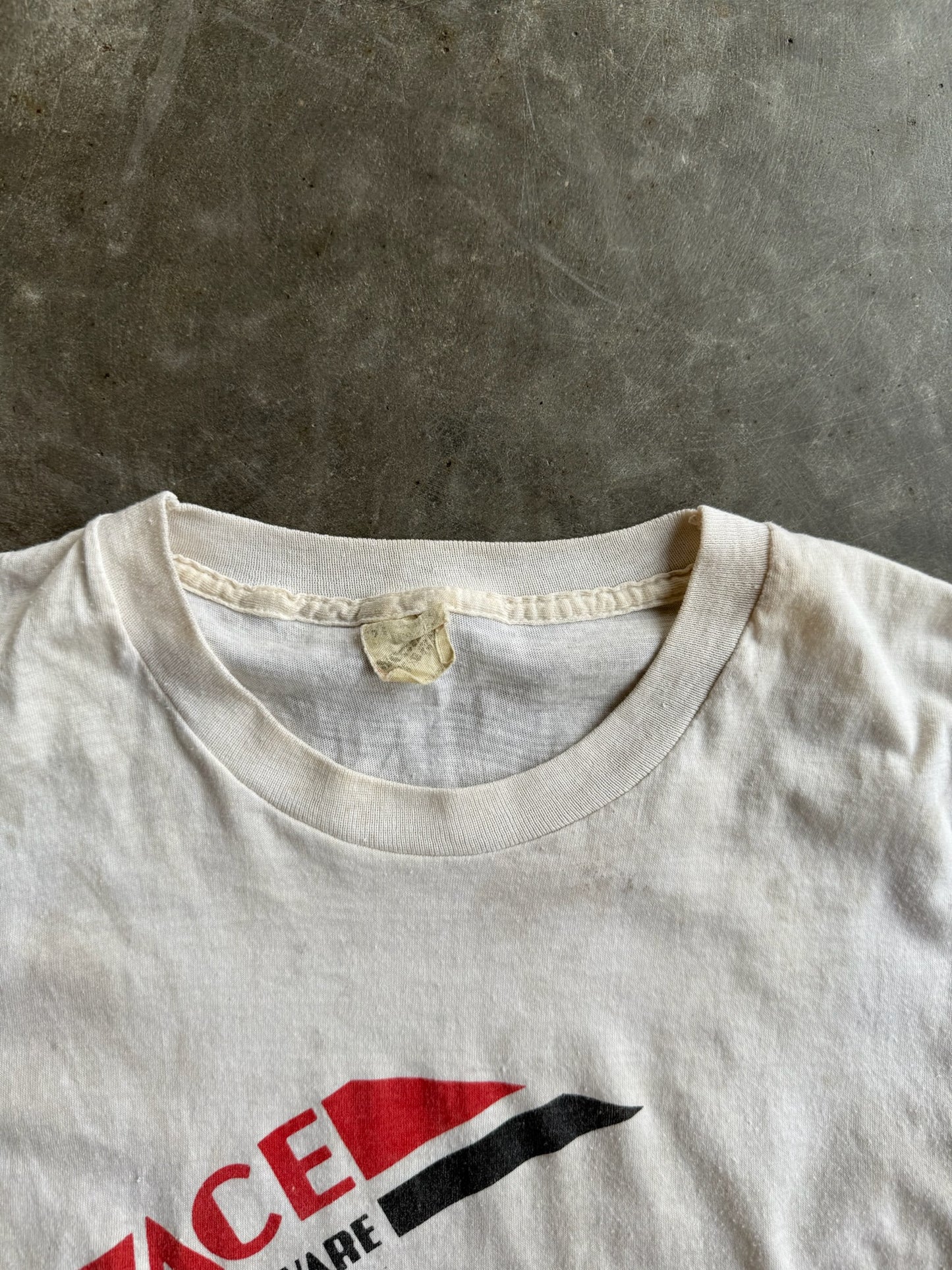 True Vintage Single Stitch White Ace Distressed Tee - M