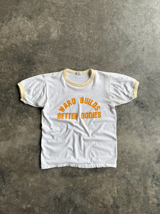 True Vintage Single Stitch White Russel Athletics Graphic Distressed Tee - S