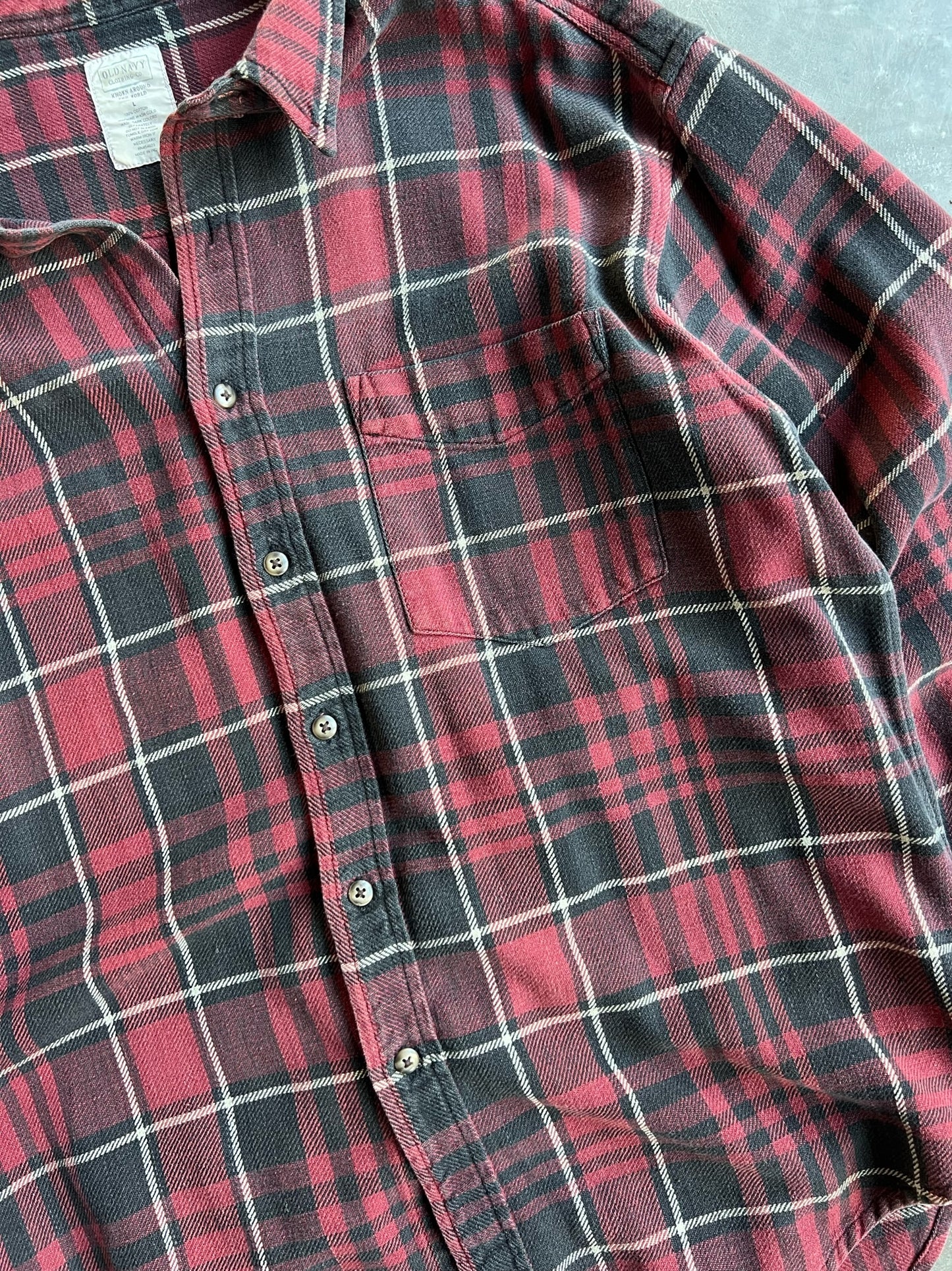 Vintage Old Navy Red Flannel - L