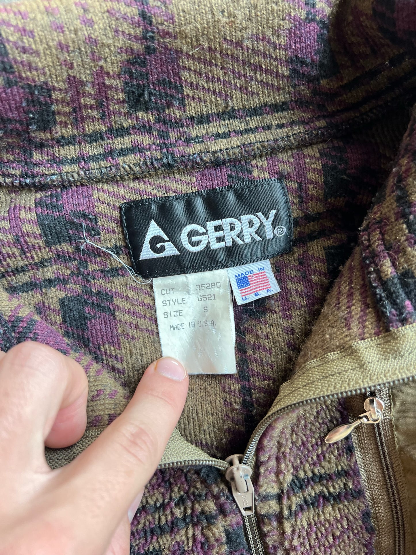 Vintage Plaid Gerry Fleece Quarter Zip - S