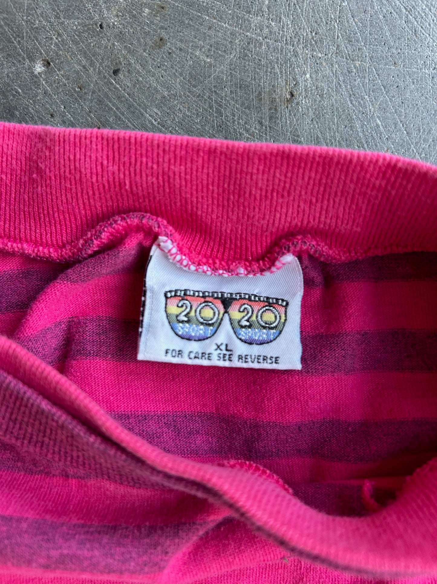 Vintage Pink Striped Tee - XL