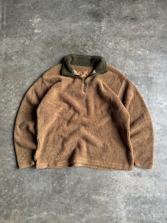 Vintage Brown Fleece Quarter Zip - XL