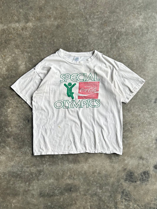 Vintage White Special Olympics Tee - XL