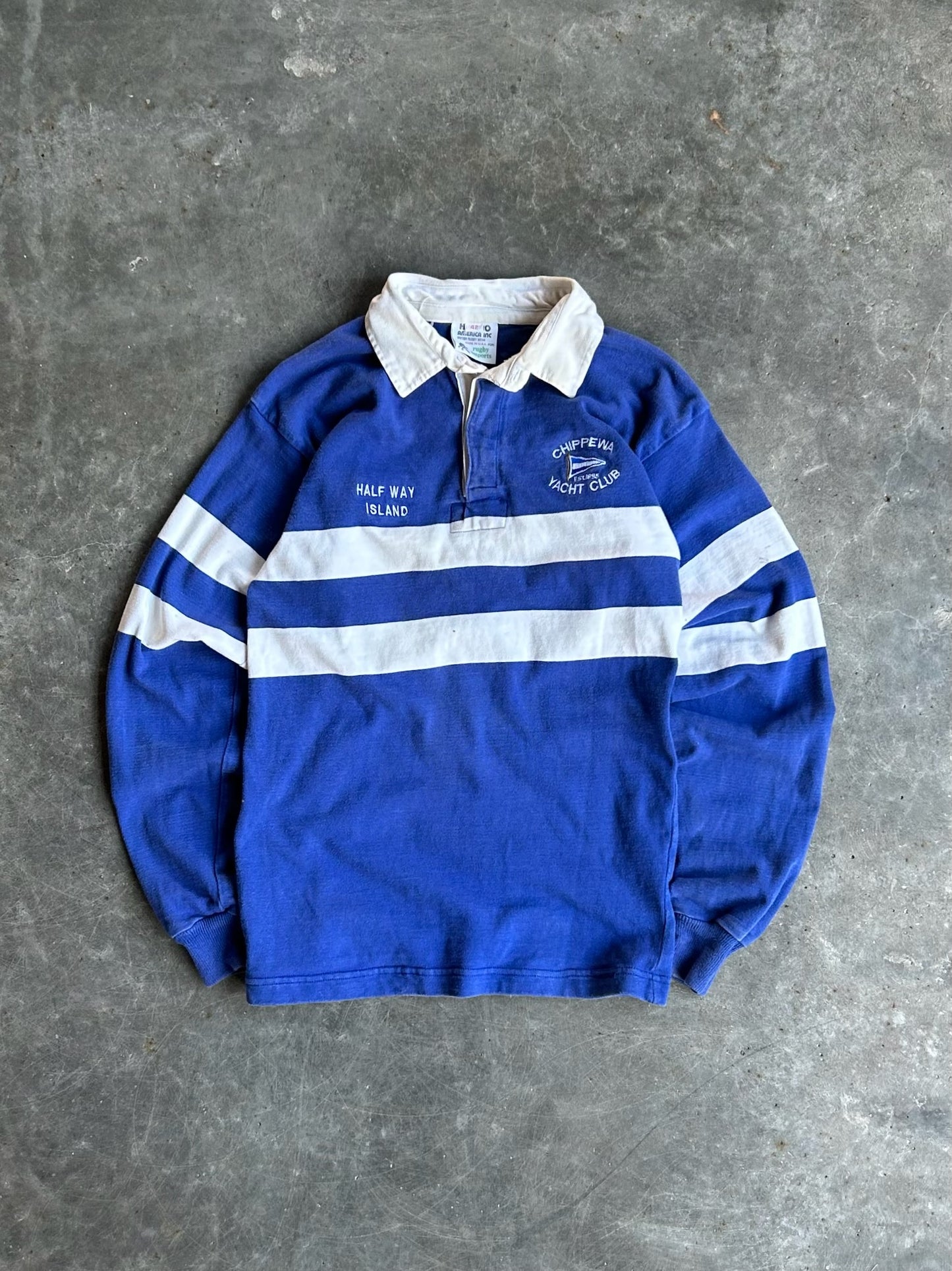 Vintage Chippewa Yacht Club Polo Rugby Long Sleeve - M