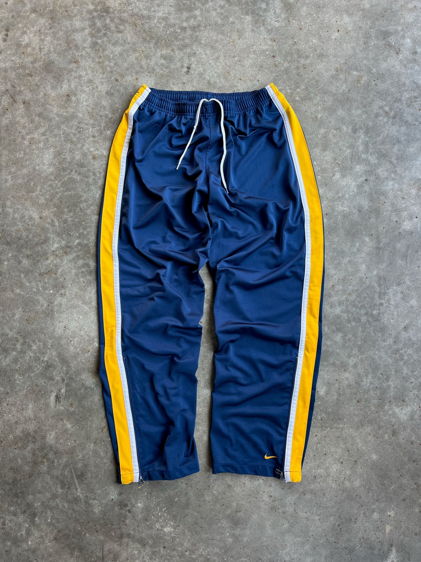 Vintage Navy/Yellow Nike Track Pants - XL