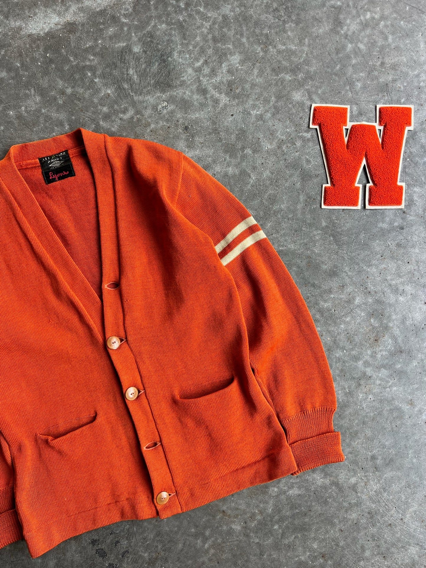 Vintage Orange Button Up All Star Cardigan - M