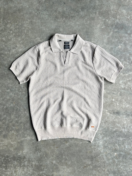Vintage Faded Beige Sweater Polo - L