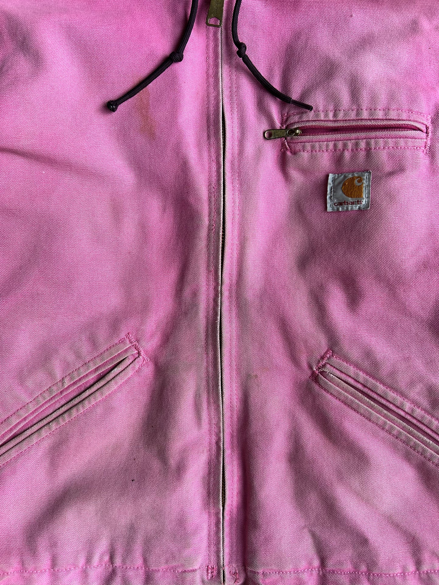 Hot Pink Sherpa Lined Hooded Carhartt Jacket - S