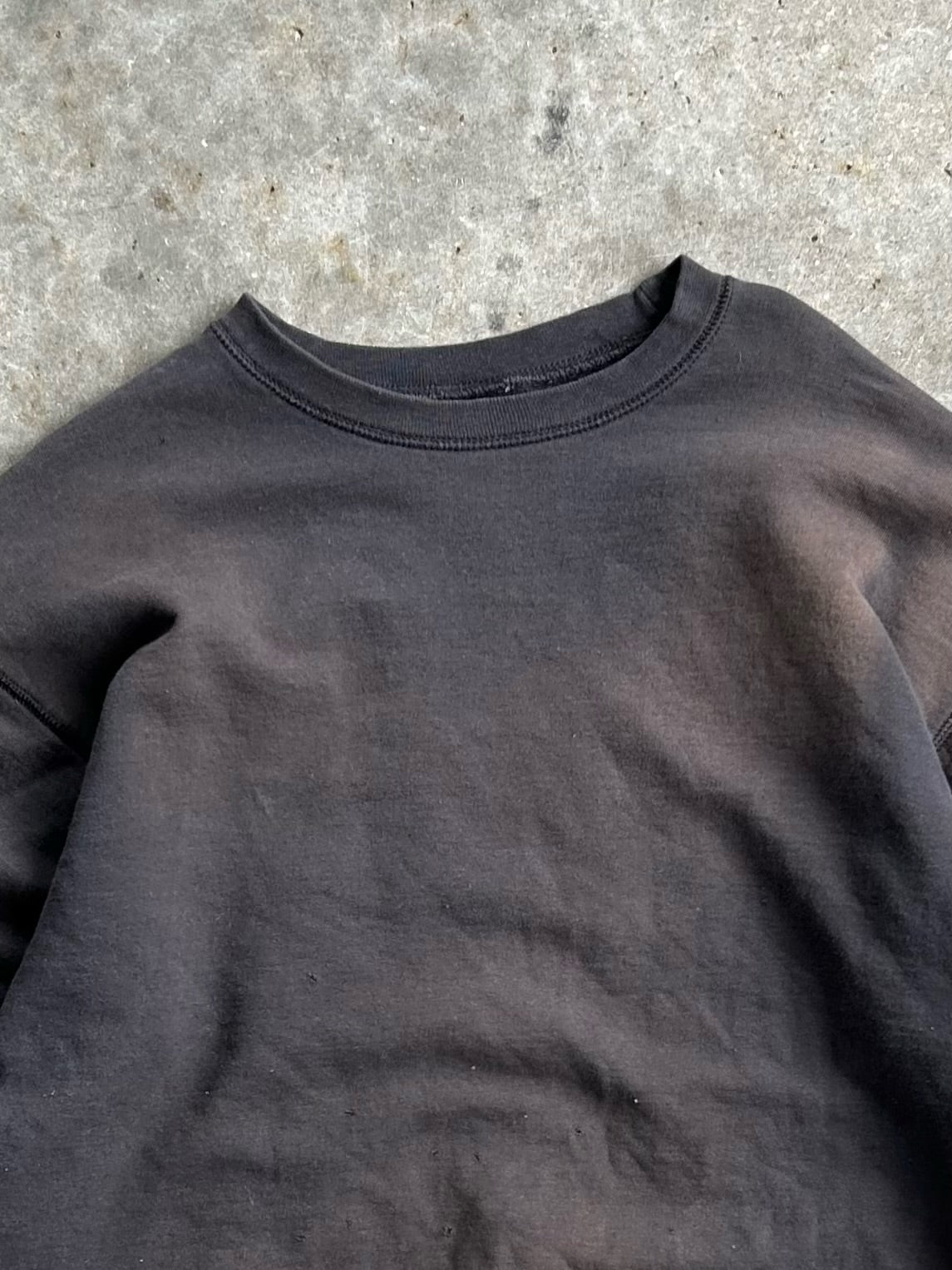 Vintage Black Distressed and Faded Crew - L