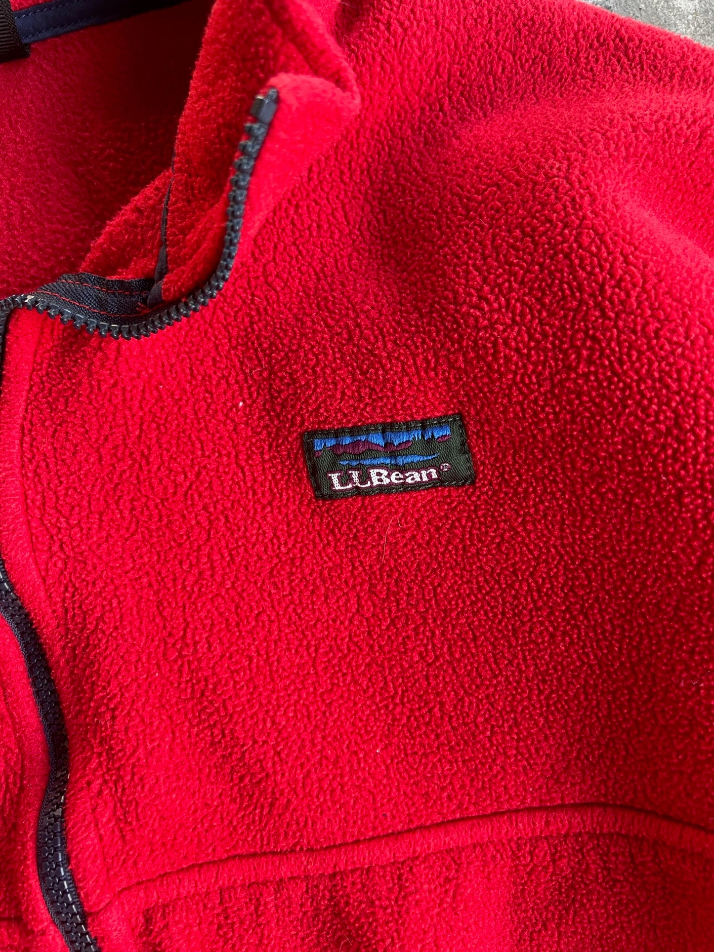 Vintage Red Fleece LL. Bean Zip Up - L