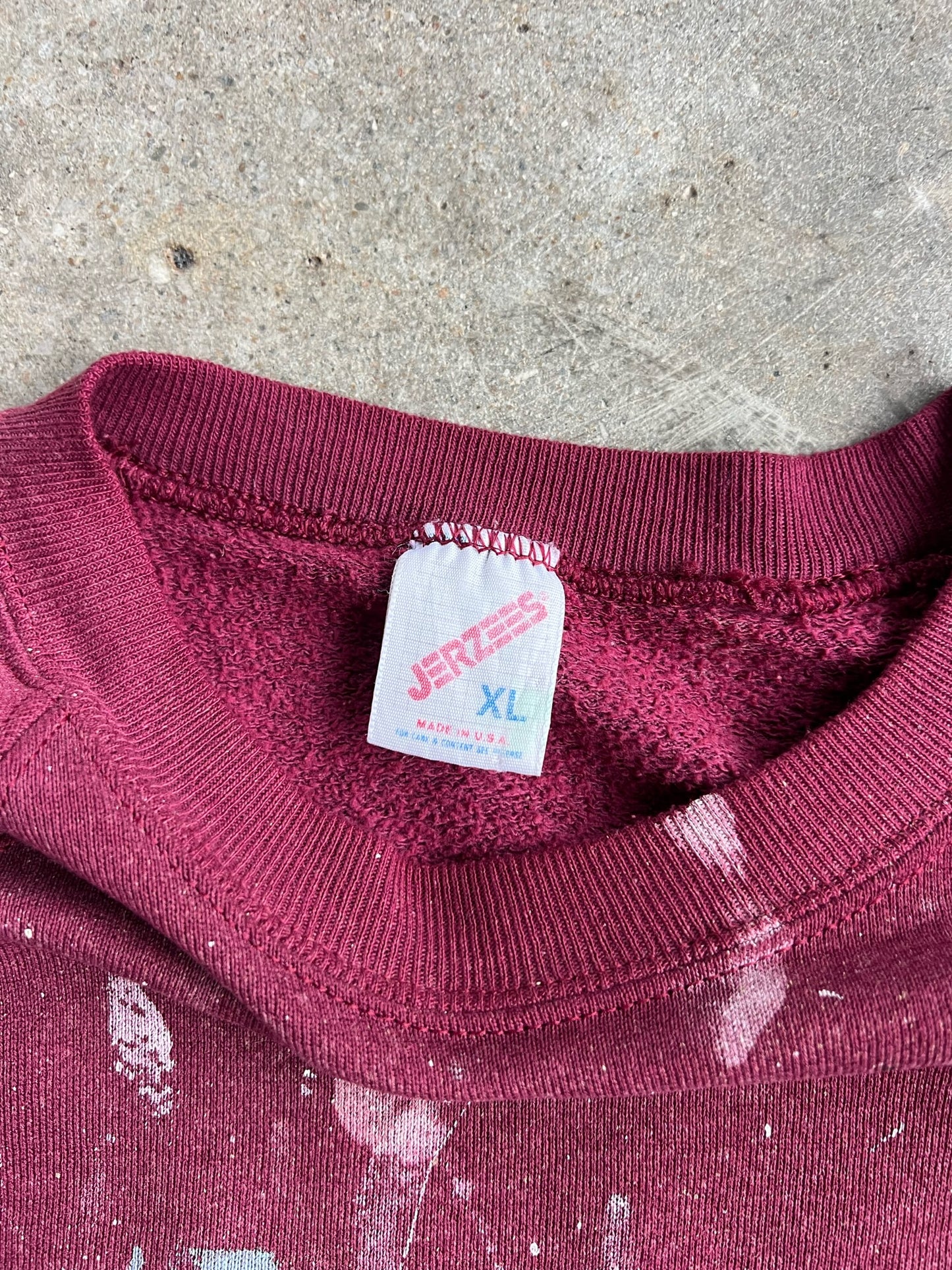 Vintage Maroon Painted Crew - XL