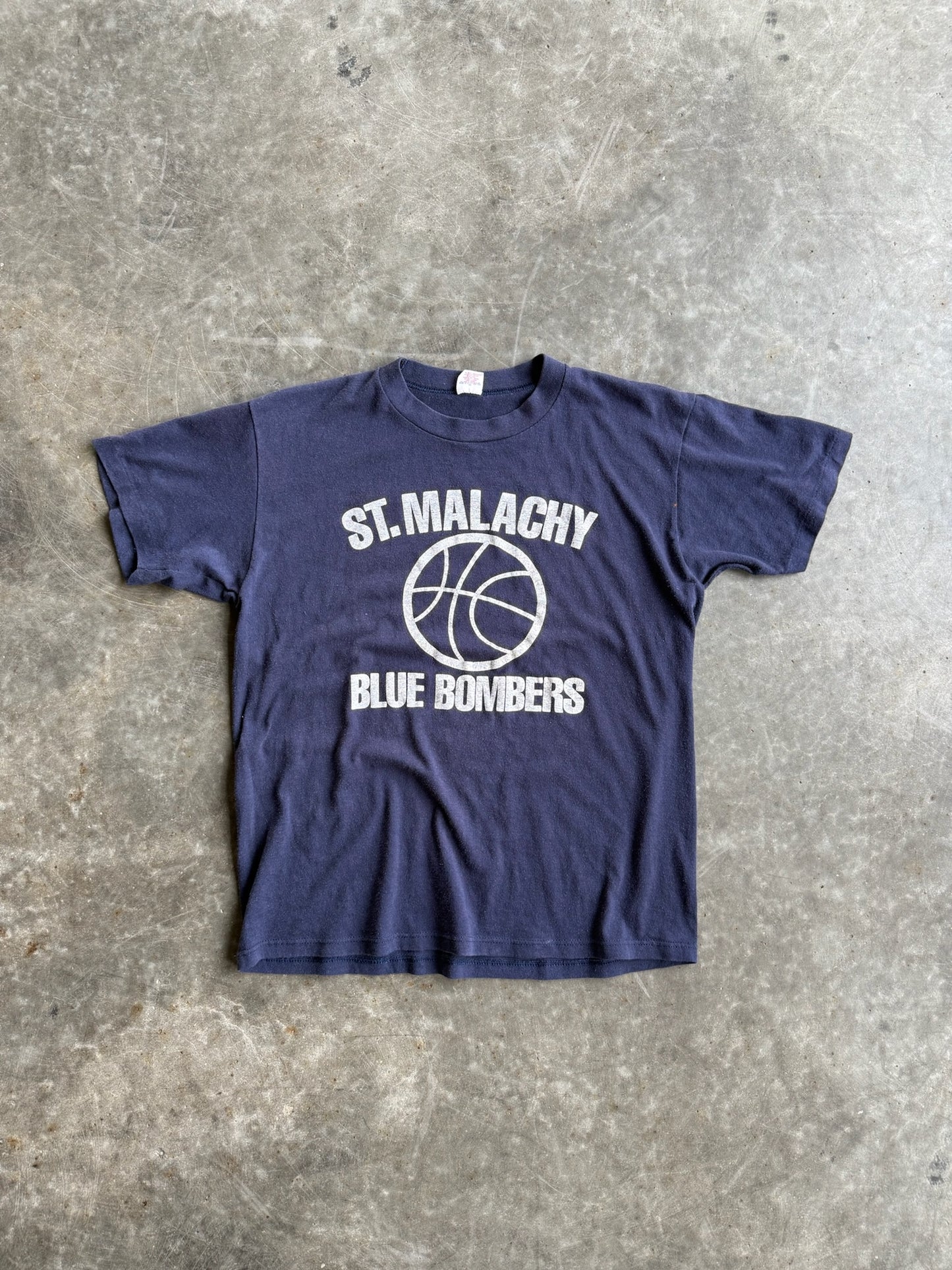 Vintage Navy St. Malachy Blue Bombers Tee - L