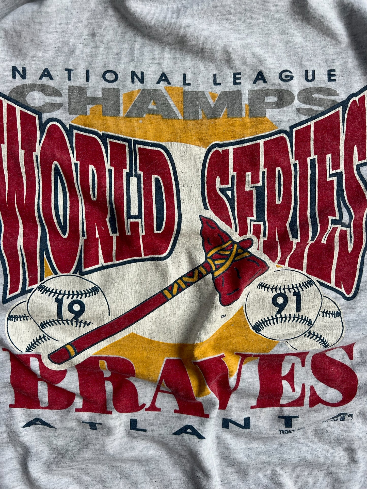 Vintage Atlanta Braves 1991 World Series Champions Shirt - XL