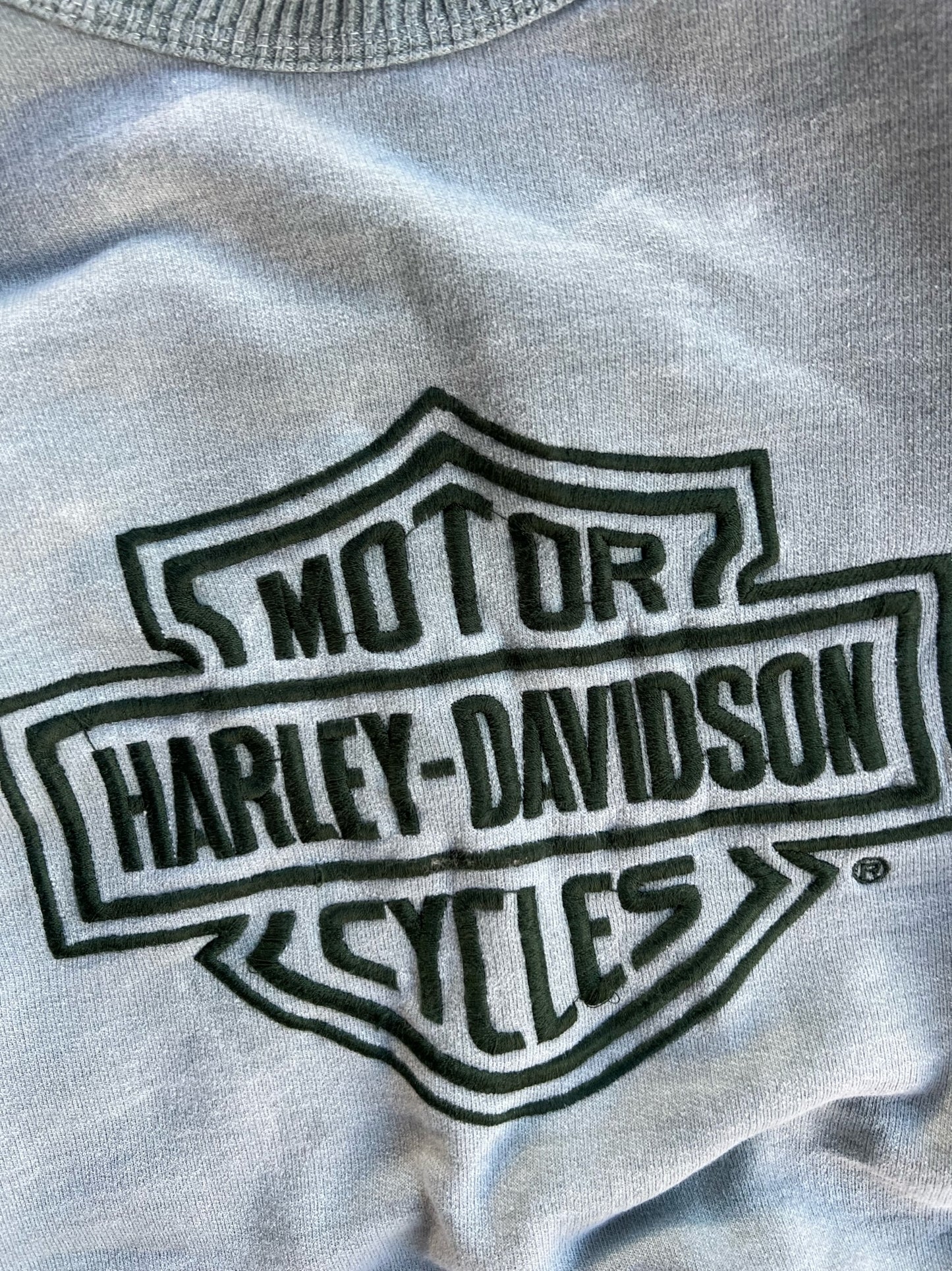 Vintage Faded Teal Harley Davidson Motorcycles Crew - M