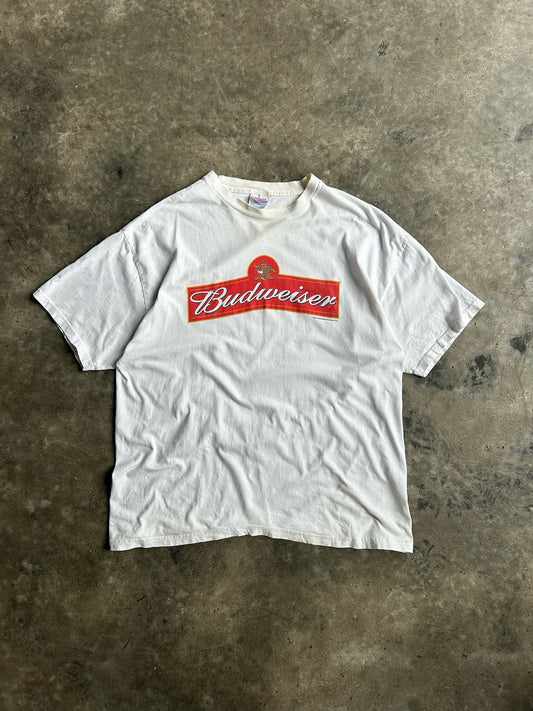 Vintage White Budweiser Graphic Shirt - XL