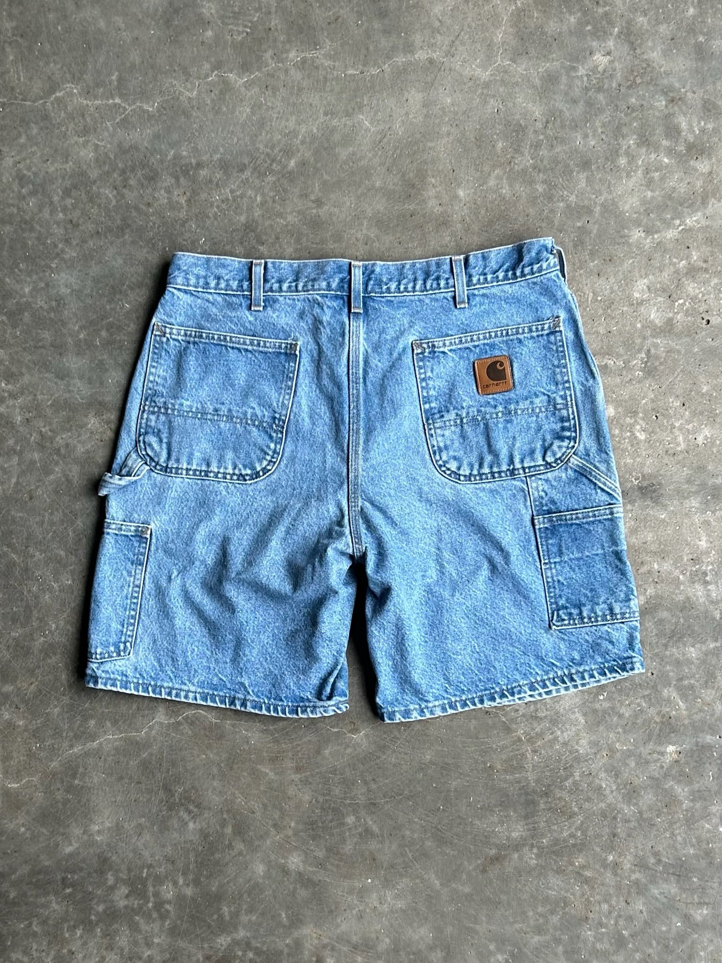 Vintage Medium Wash Carhartt Carpenter Denim Shorts - 34