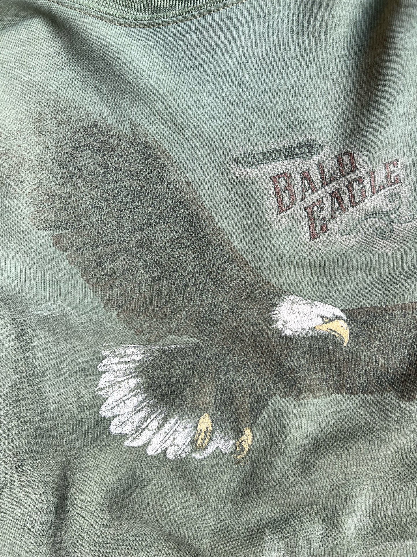 Vintage Green Bald Eagle Crew - M