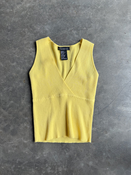 Vintage Yellow Ribbed No Boundries Tank Top - L