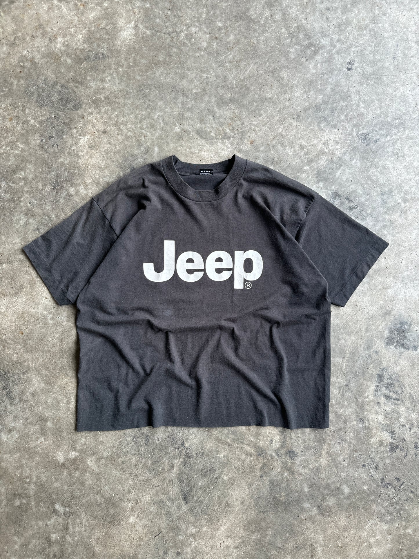 Vintage Black Crop Jeep Shirt - XL
